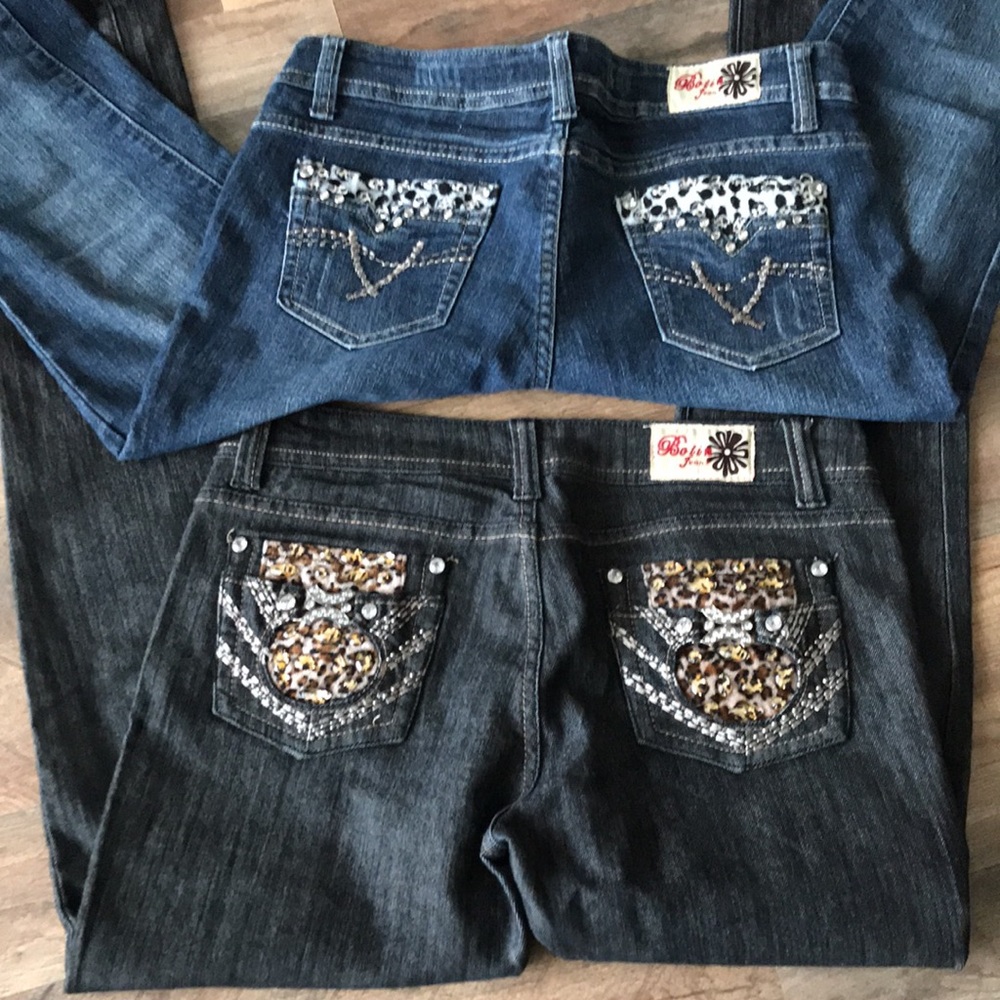 Bling Skinny Jeans 💎 Low Rise 9/10 Juniors Botin